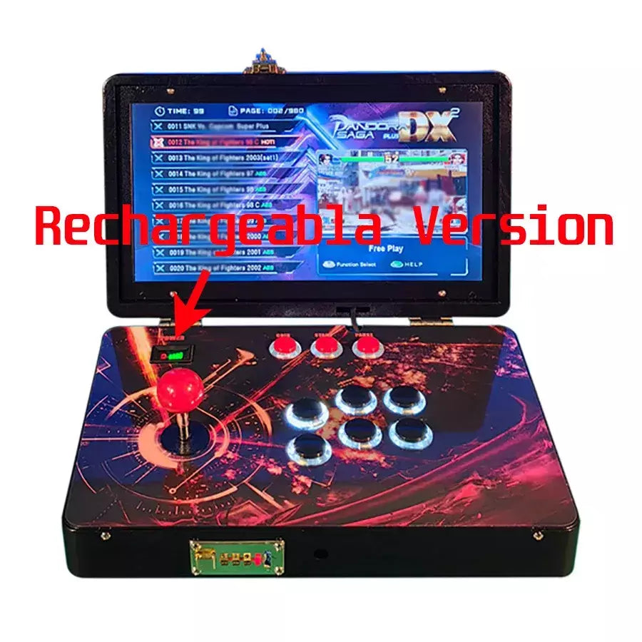 14-Polegada 3d pandora 26800 em 1 console dobrável portátil dx máquina de jogo 6 teclas caixa 720p tela hd mini arcade luar para crianças