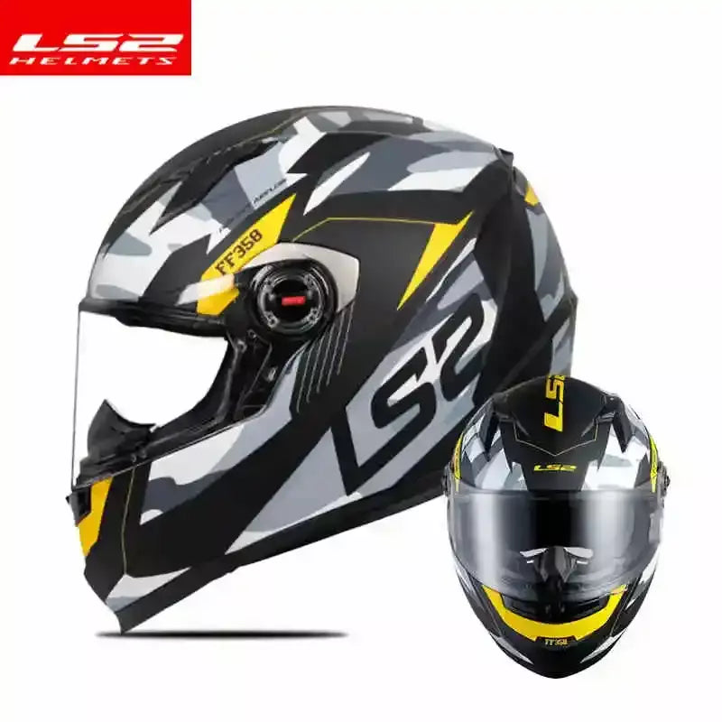 Ls2 rosto cheio capacete da motocicleta das mulheres dos homens capacete de motocross de alta resistência abs escudo 3c aprovado acessórios da motocicleta ff358