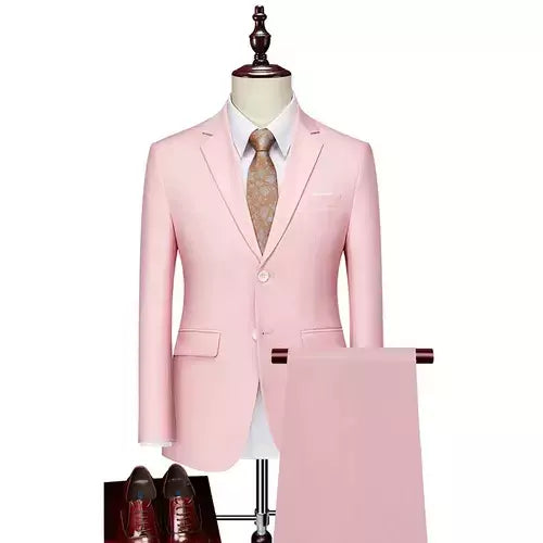 (Jaqueta + Calças) Últimas Homens Terno Set Blazers Formais Slim Fit Negócios Smoking 2 Pcs Terno Do Noivo Vestido de Noiva Homem Terno S-6XL