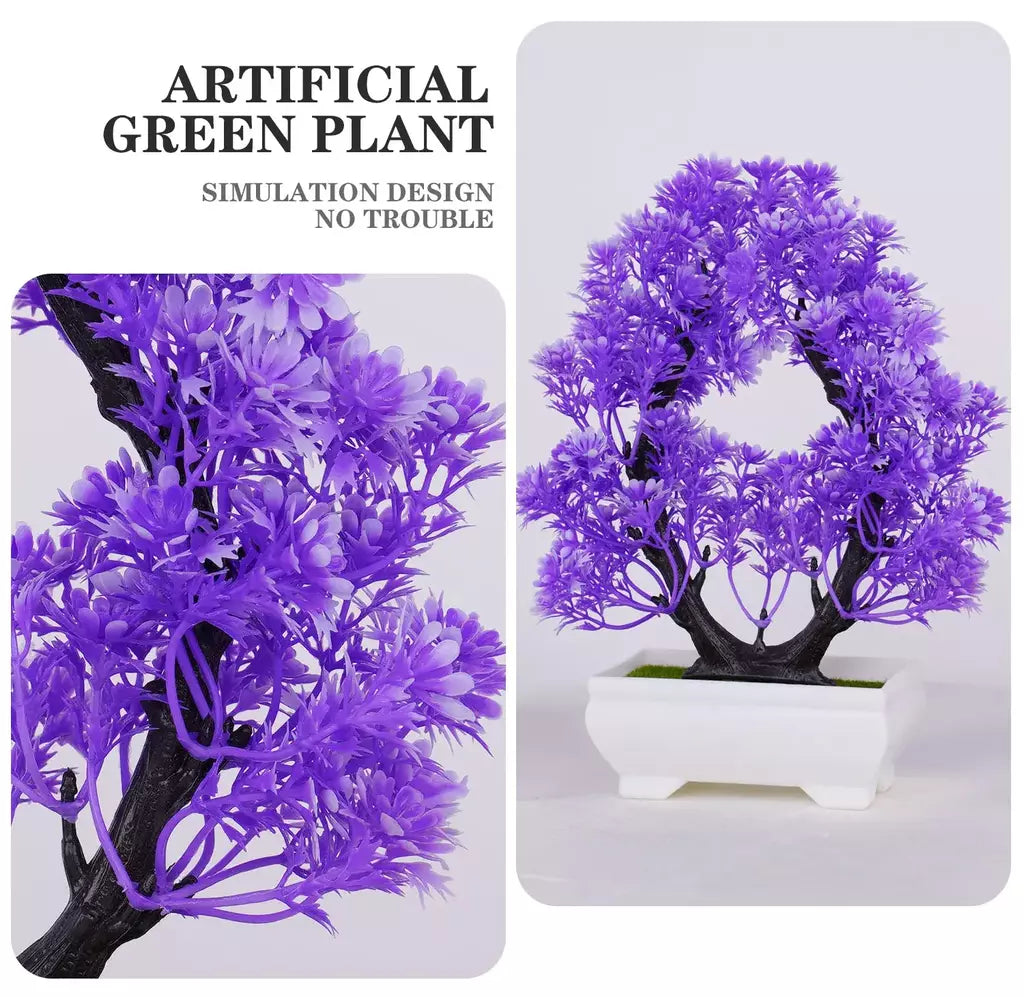 Plantas artificiais em vaso bonsai lindas pequenas plantas de árvore flores falsas ornamentos em vaso para casa jardim decoração oficial do hotel