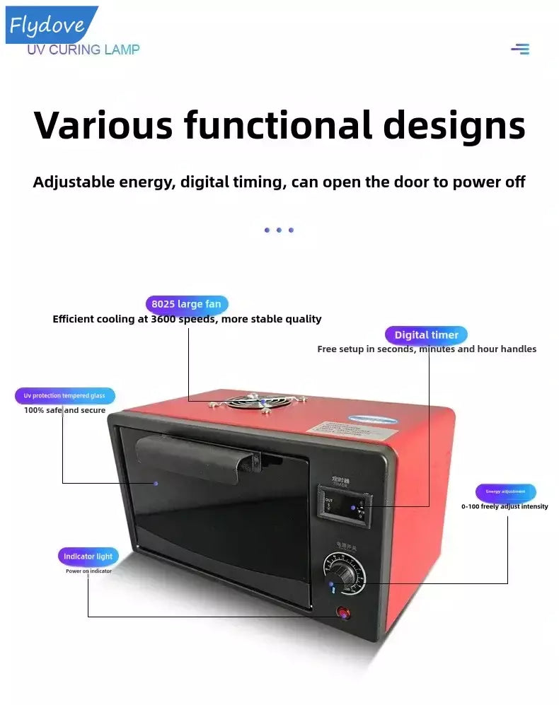 Caixa de cura uv forno de lâmpada ultravioleta 365nm 395nm 405nm led uv forno para resina uv tela flexível rápida manutenção do telefone móvel