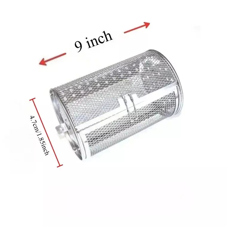 Gaiola para grelhar de cozinha, forno rotativo, cesta de manutenção fresca para assar, churrasco, acampamento ao ar livre, rack de churrasco reutilizável