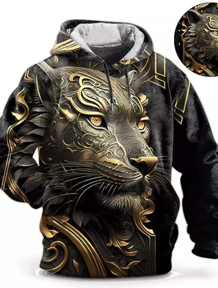 Capuz de manga comprida masculino, moletom com capuz, impressão 3D, bolso frontal, streetwear, moda primavera, novo