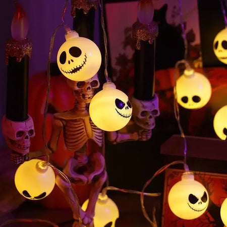 2025 decoração do dia das bruxas luzes da corda fantasma led espectro assustador luzes de fadas fantasmas bateria operado festa decoração interior 830