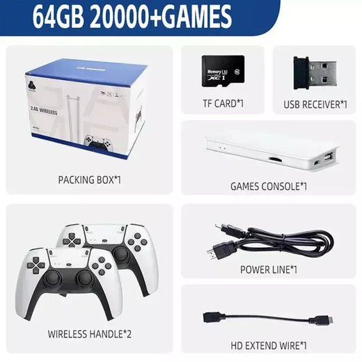 M15 jogo vara mini tv console de jogo portátil sem fio gamepads vídeo game 64g 20000 + jogo retro saída hd dois jogadores para ps1 etc