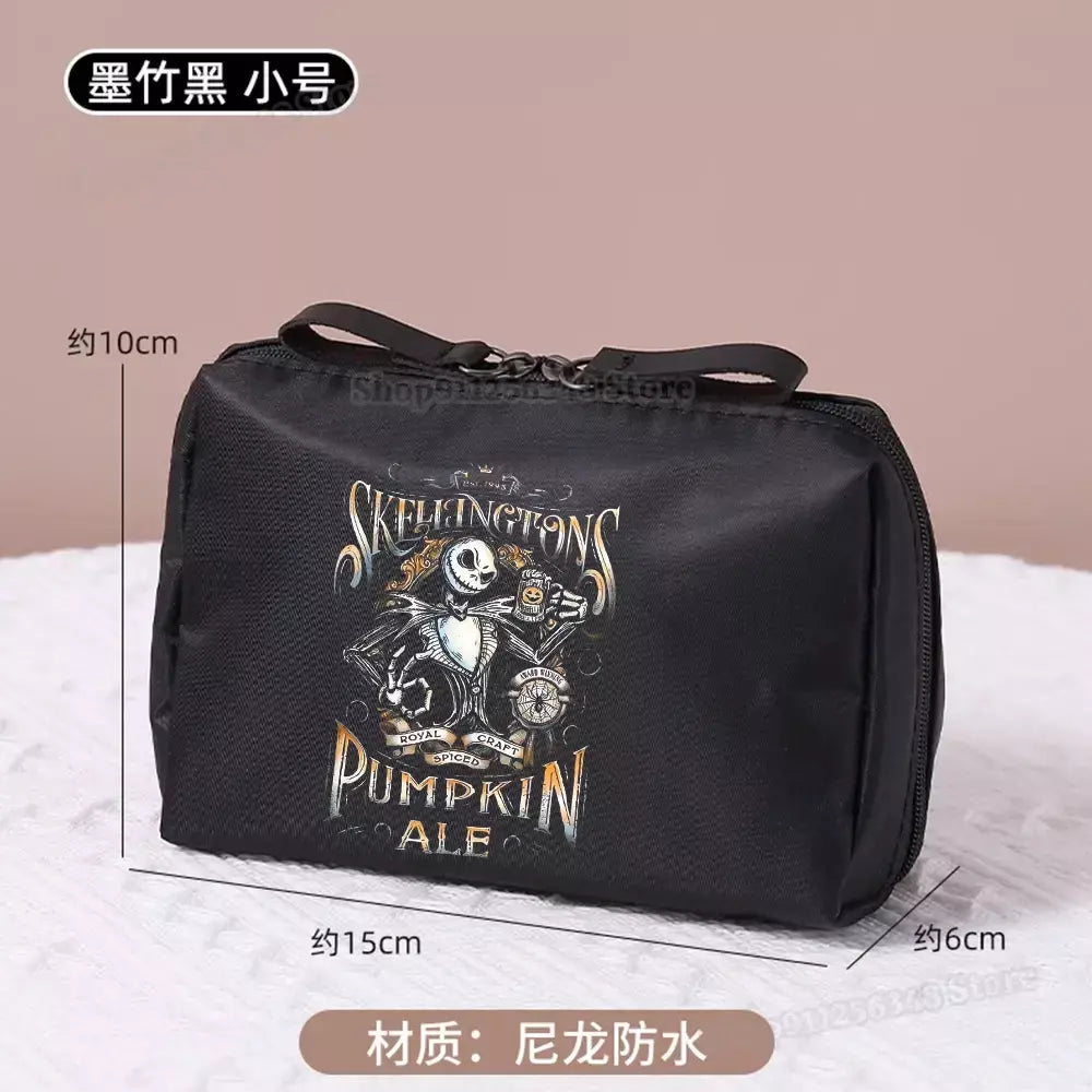 O pesadelo antes do natal saco de maquiagem figura dos desenhos animados jack skellington bolsa sacos cosméticos disney compõem casos organizadores