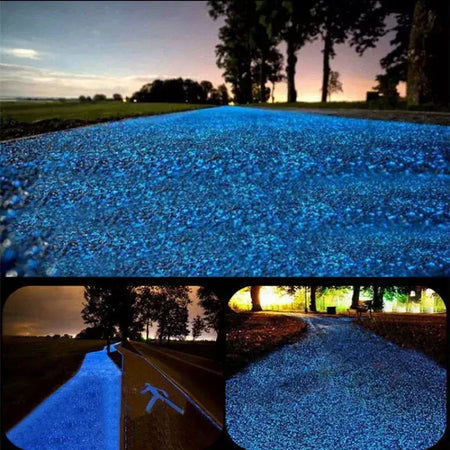 Areia luminosa que brilha no escuro, pedra seixo, jardim, quintal, caminho ao ar livre, decoração de gramado, tanque de peixes, aquário, casa, decoração diy 3-5mm