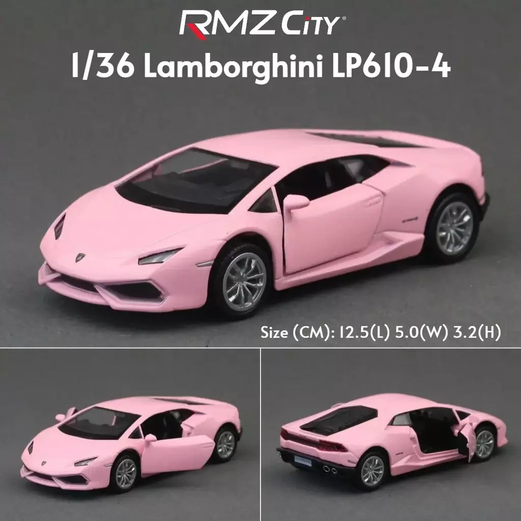 1/36 lamborghini super esporte modelo de carro de brinquedo para crianças rmz city diecast metal miniatura puxar para trás coleção presente criança meninos