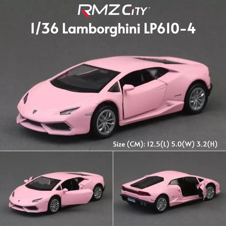 1/36 lamborghini super esporte modelo de carro de brinquedo para crianças rmz city diecast metal miniatura puxar para trás coleção presente criança meninos
