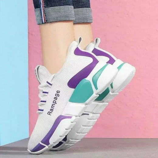 Sapatos esportivos respiráveis vulcanizados para mulheres, tênis casual de malha de jogging, sapatilhas femininas ao ar livre, 36-40 tênis