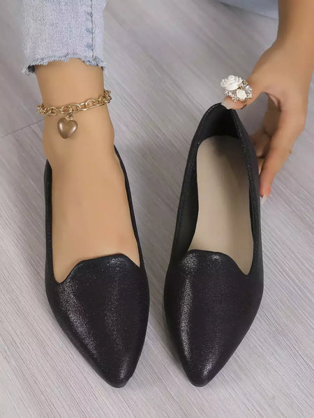 Mocassins deslizantes respiráveis para mulheres, sapatilhas rasas de balé elástico, fundo macio, sapatos de barco com dedo apontado, tamanho grande, 43, moda, 2024