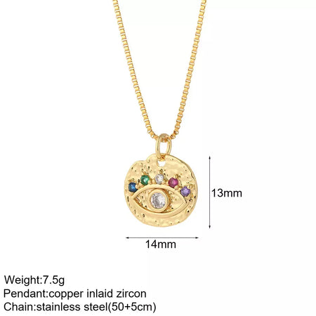 Coração mal olho azul sol colar para mulheres bonito cão abelha elefante cor de ouro pingente colares femininos longas correntes de aço inoxidável