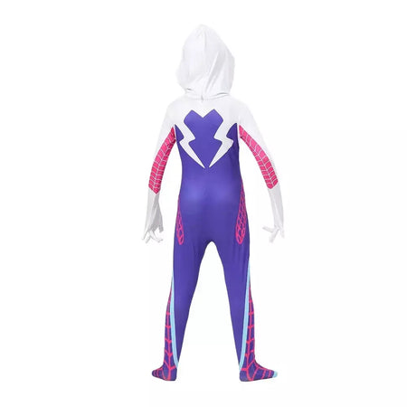 Meninas gwen fantasma aranha traje bodysuit halloween cosplay com capuz trajes de festa de férias fantasia sexy vestir-se hoodies maiô