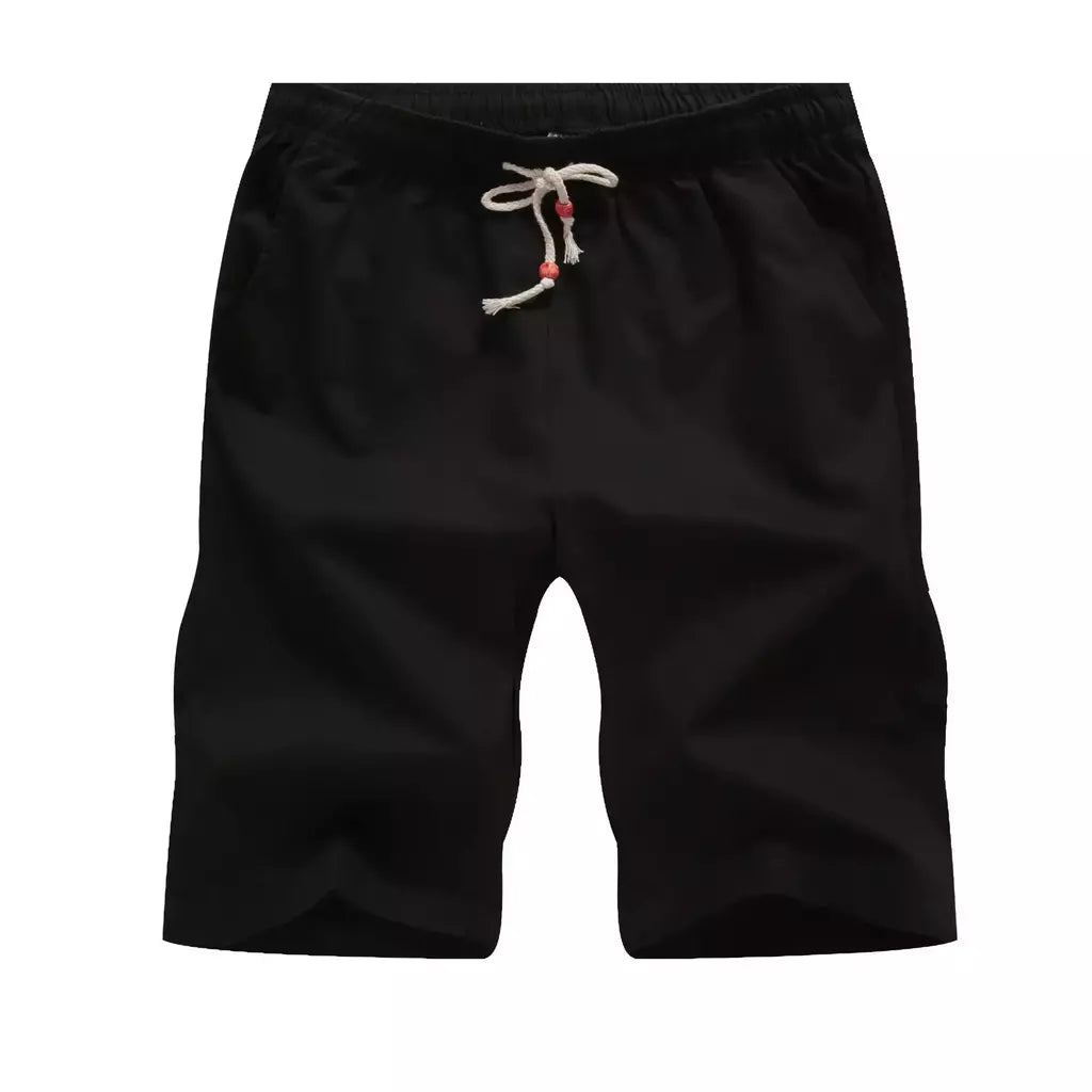 Bermuda masculina de algodão, calções casuais masculinos, calções pretos, roupas de praia, marca clássica, verão 2022